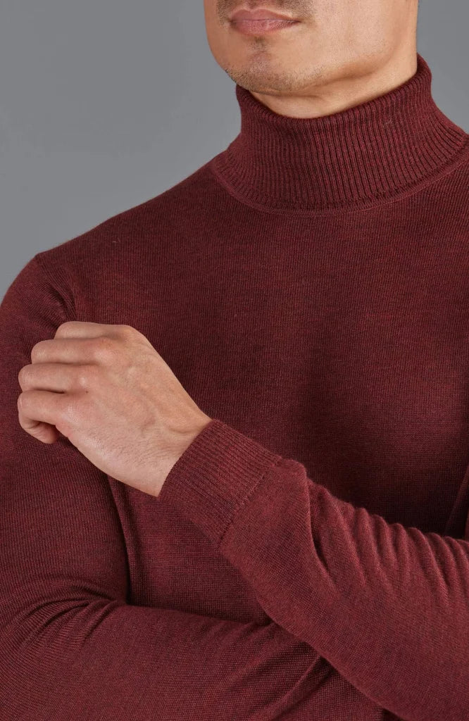 Extra feiner Merinowollpullover mit Rollkragen für Herren