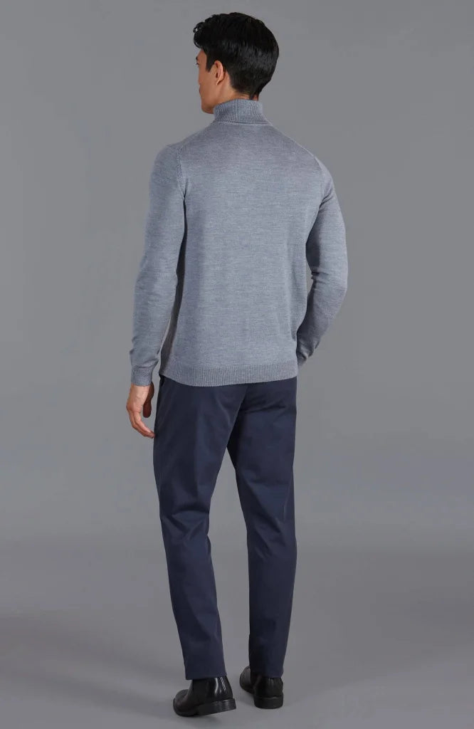 Extra feiner Merinowollpullover mit Rollkragen für Herren