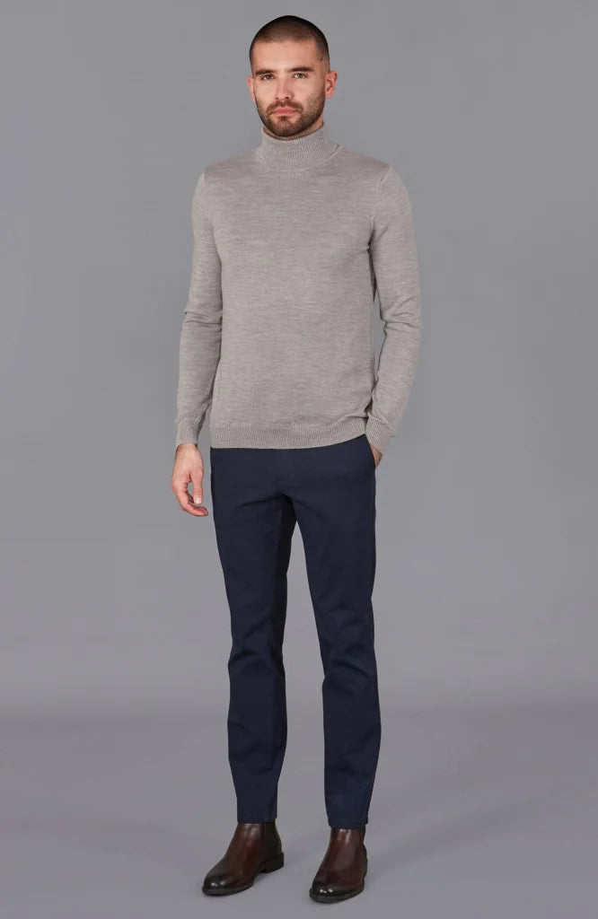 Extra feiner Merinowollpullover mit Rollkragen für Herren