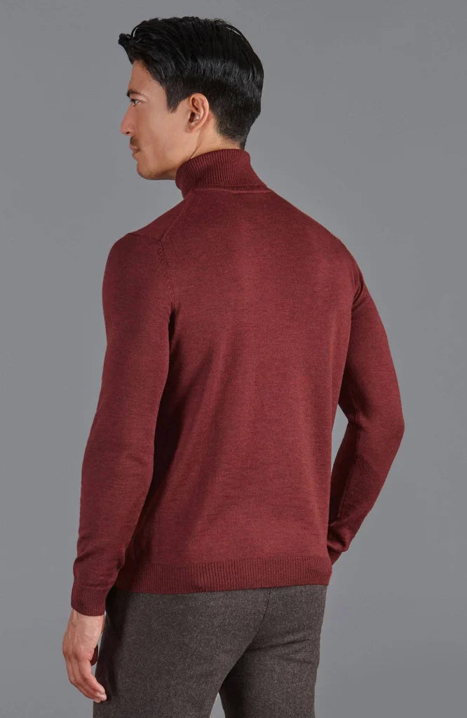 Extra feiner Merinowollpullover mit Rollkragen für Herren