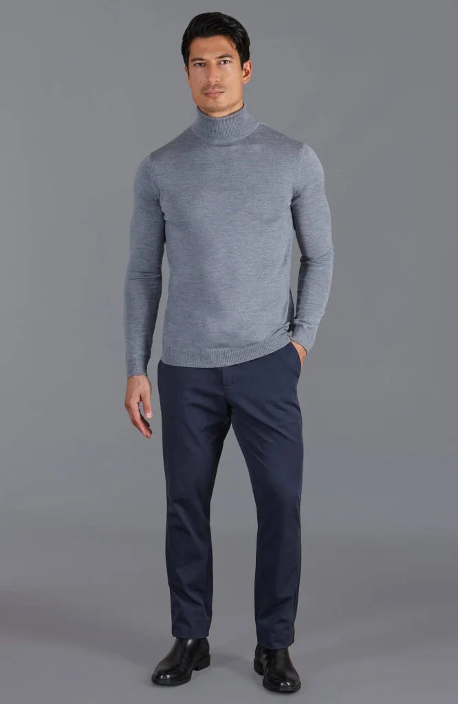 Extra feiner Merinowollpullover mit Rollkragen für Herren