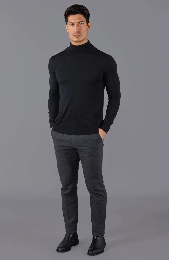 Extra feiner Merinowollpullover mit Rollkragen für Herren