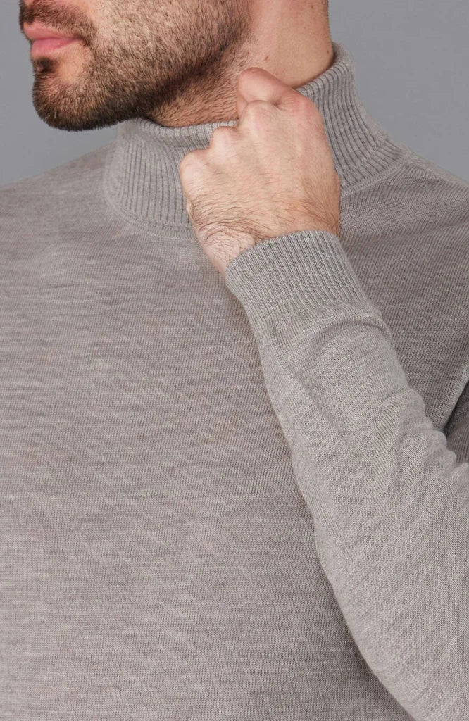 Extra feiner Merinowollpullover mit Rollkragen für Herren