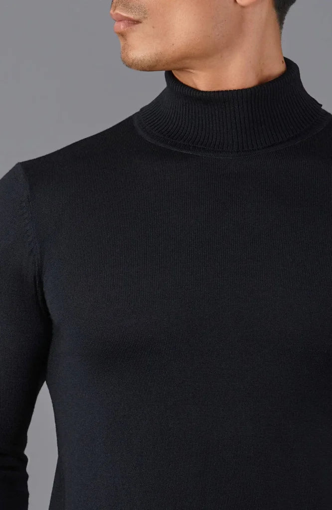 Extra feiner Merinowollpullover mit Rollkragen für Herren
