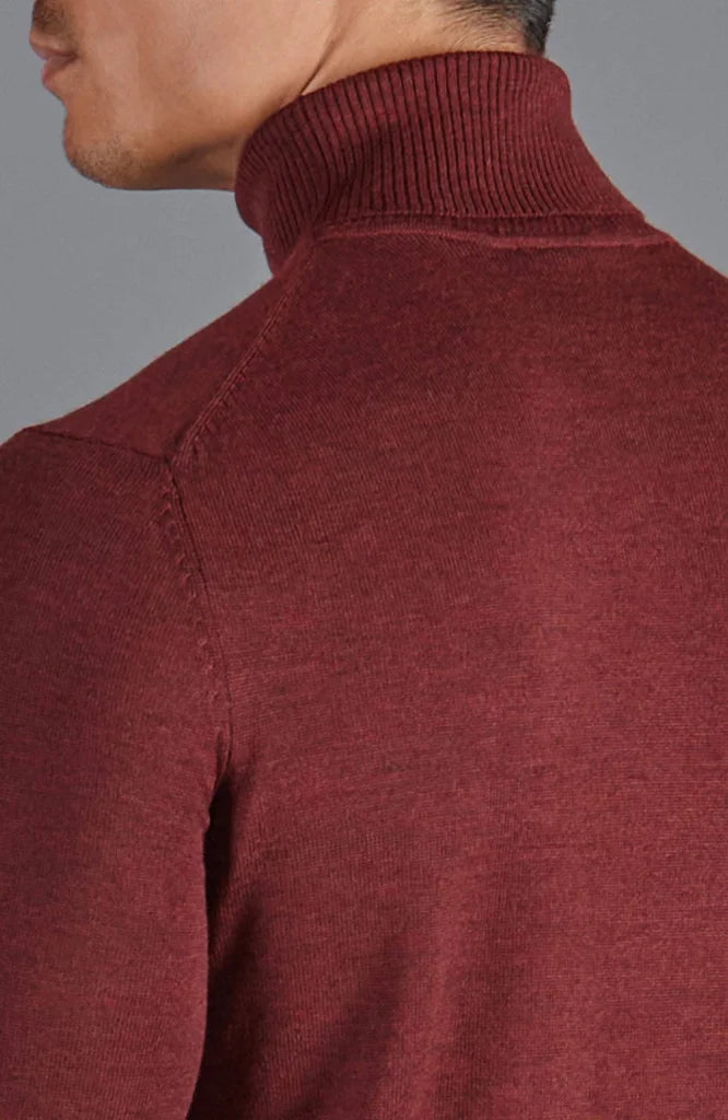 Extra feiner Merinowollpullover mit Rollkragen für Herren