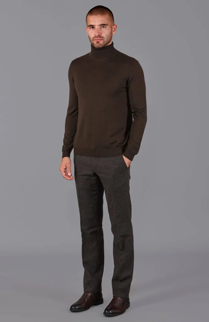Extra feiner Merinowollpullover mit Rollkragen für Herren