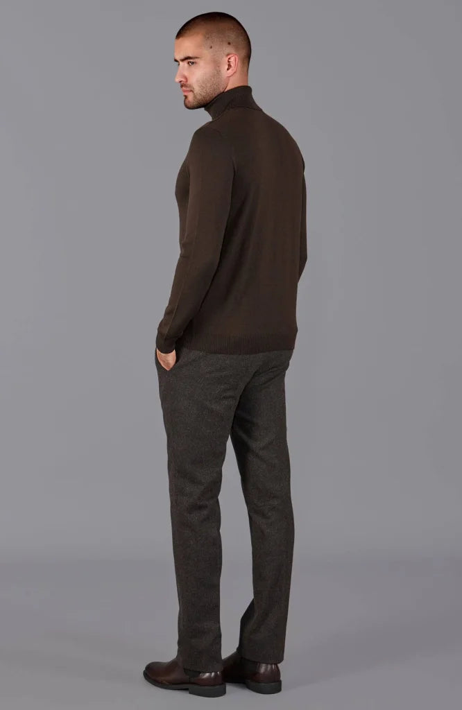 Extra feiner Merinowollpullover mit Rollkragen für Herren