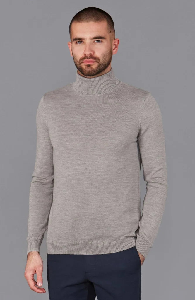 Extra feiner Merinowollpullover mit Rollkragen für Herren