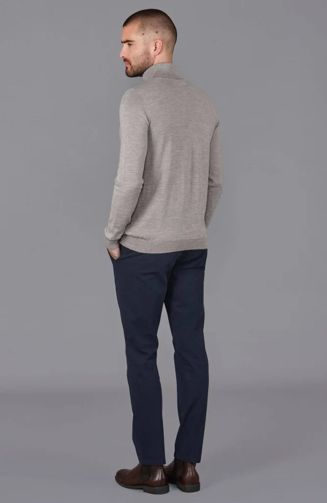 Extra feiner Merinowollpullover mit Rollkragen für Herren