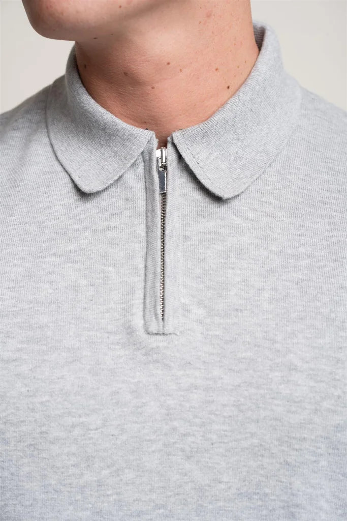 Falcao Grey - Pullover für Herren mit Reißverschluss