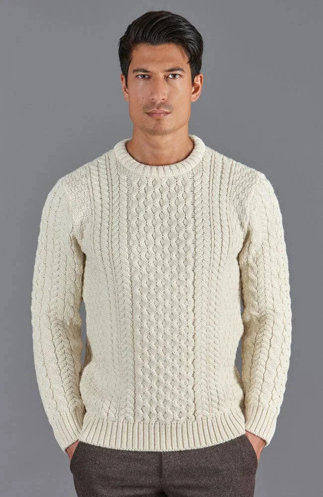 Fisherman’s Britische Woll-Kabelpullover für Herren