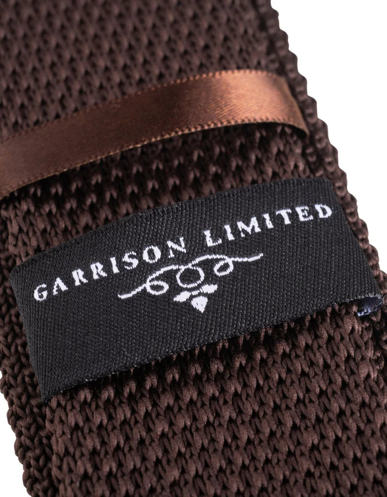 Gestrickte Krawatte Garrison Limited dunkelbraun - stropdas