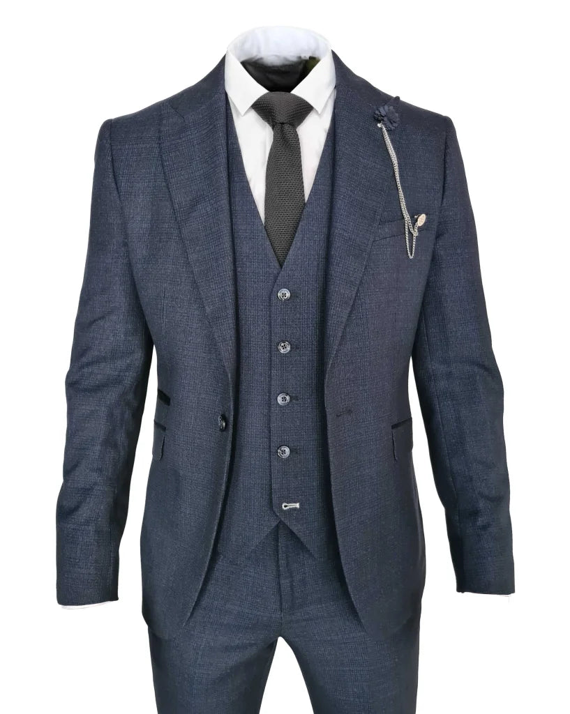 Herren Anzug Marineblau - Cavani Caridi - driedelig pak