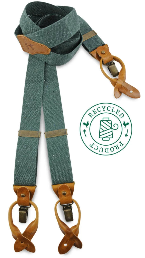 Hosenträger Classic Luxe Richy Recycle grün - grün
