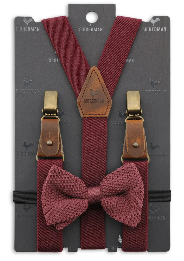 Hosenträger Kids Gentleman Set Mr Buck Burgundy - mauve