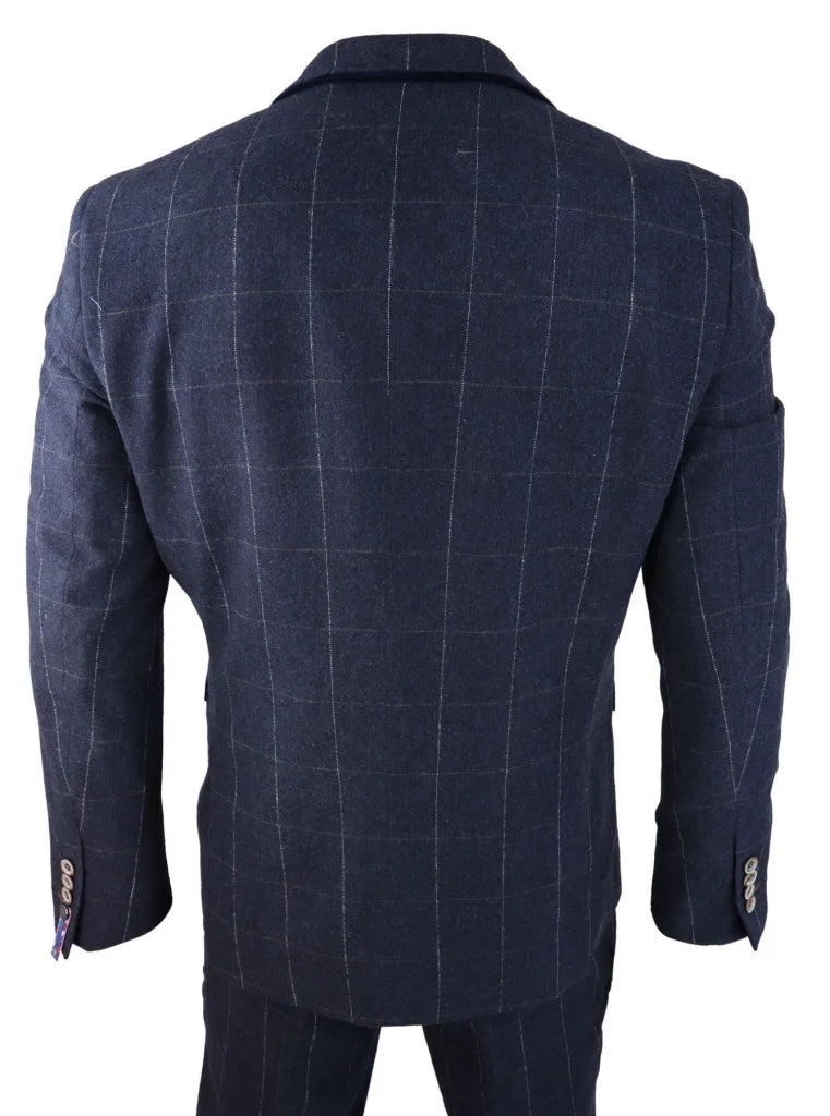 Karierter Anzug marineblau - dreiteilig Cavani Angels Navy
