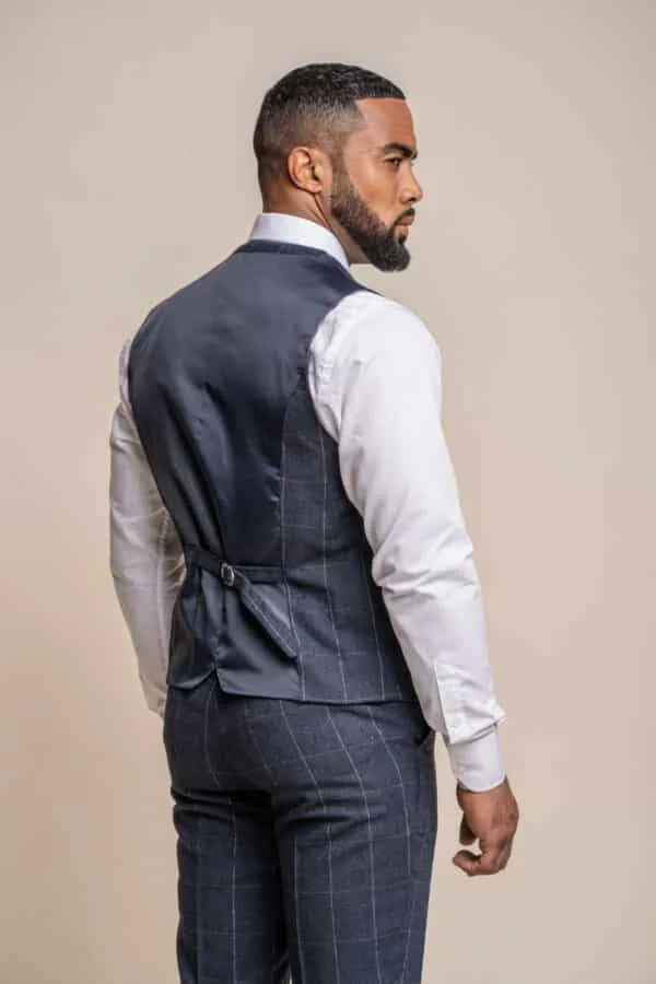 Karierter Anzug marineblau - dreiteilig Cavani Angels Navy