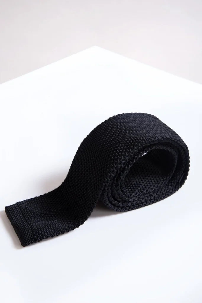 Krawatte Marc Darcy schwarz strick - stropdas