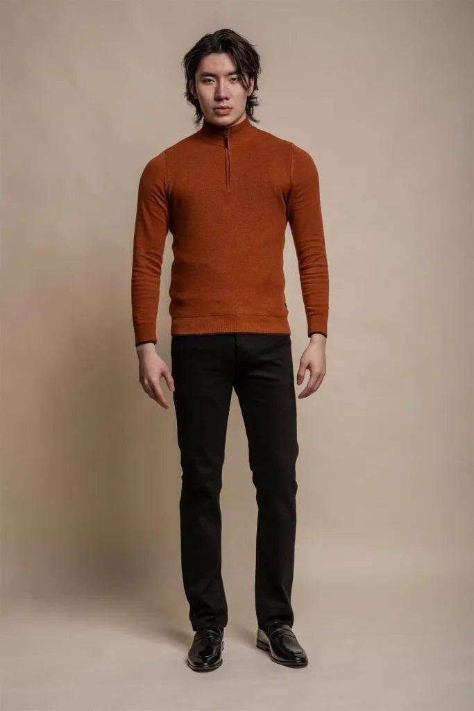Kyle Mid Grey - Pullover für Herren mit Reißverschluss