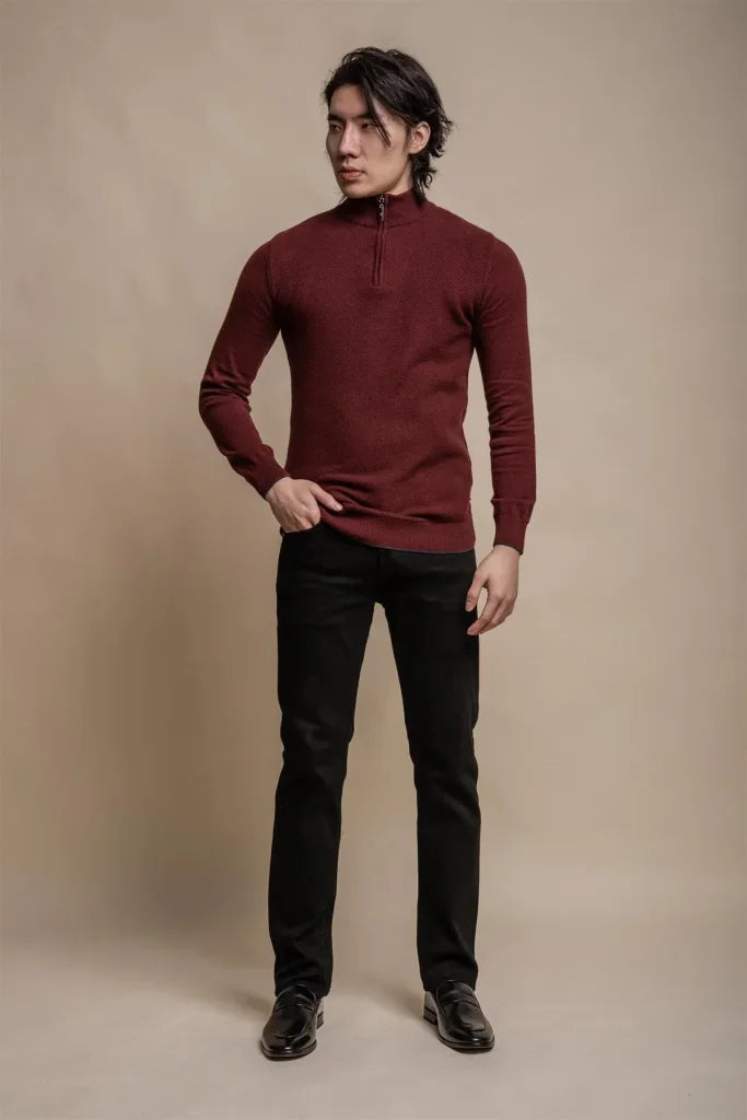 Kyle Mid Grey - Pullover für Herren mit Reißverschluss