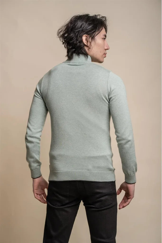 Kyle Mid Grey - Pullover für Herren mit Reißverschluss