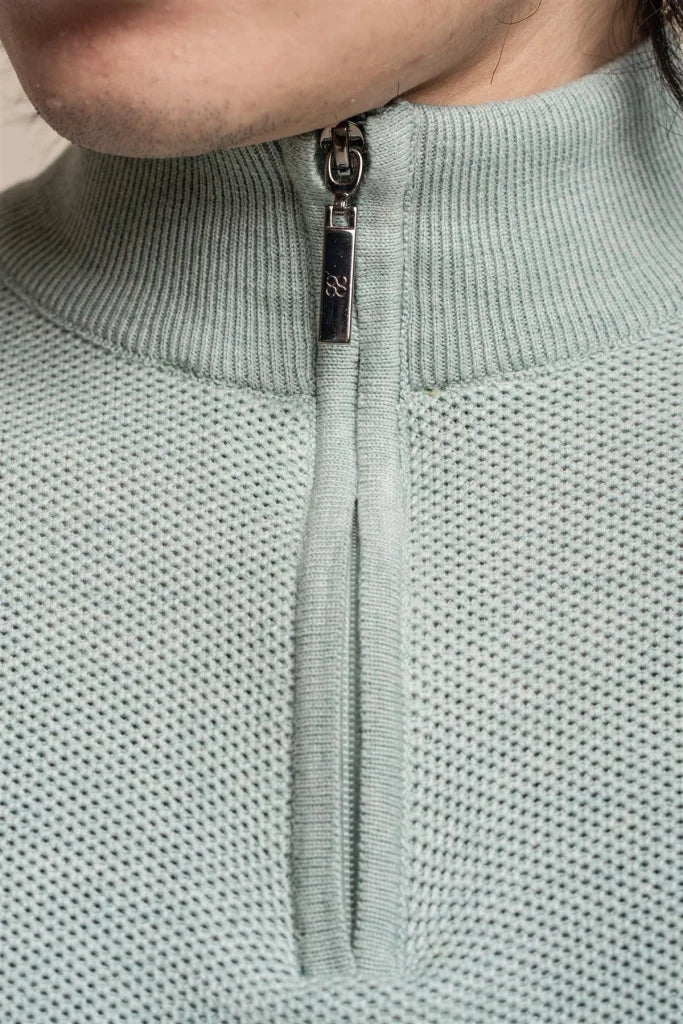 Kyle Mid Grey - Pullover für Herren mit Reißverschluss