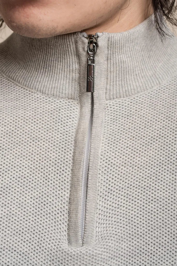 Kyle Mid Grey - Pullover für Herren mit Reißverschluss