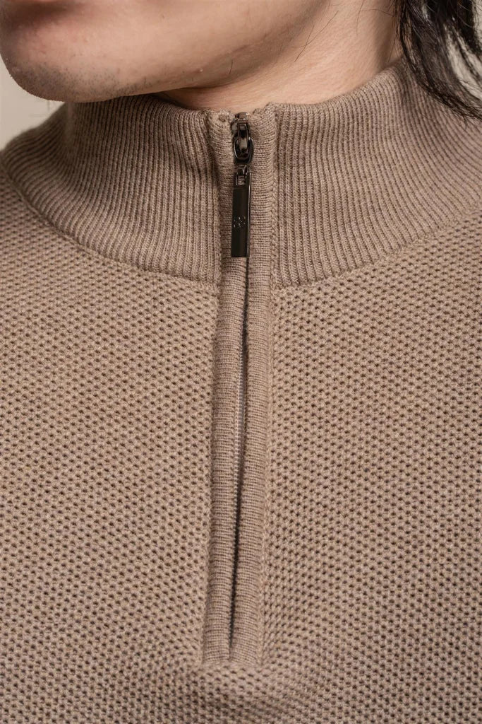 Kyle Mid Grey - Pullover für Herren mit Reißverschluss
