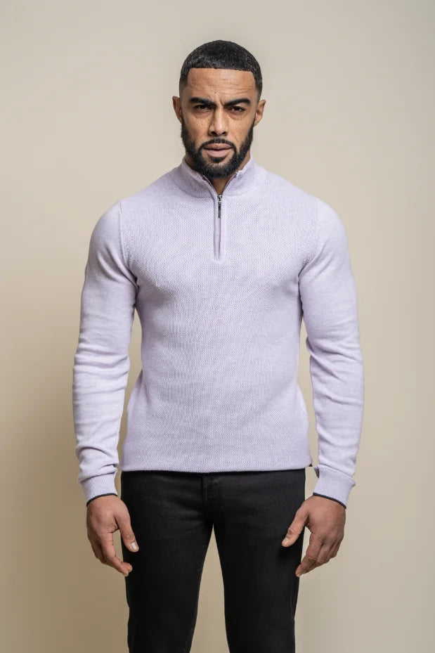 Kyle Mid Grey - Pullover für Herren mit Reißverschluss
