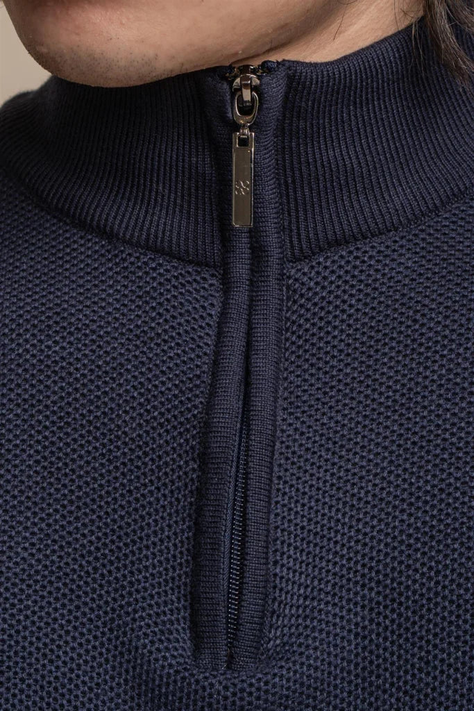 Kyle Olive Green - Pullover für Herren mit Reißverschluss