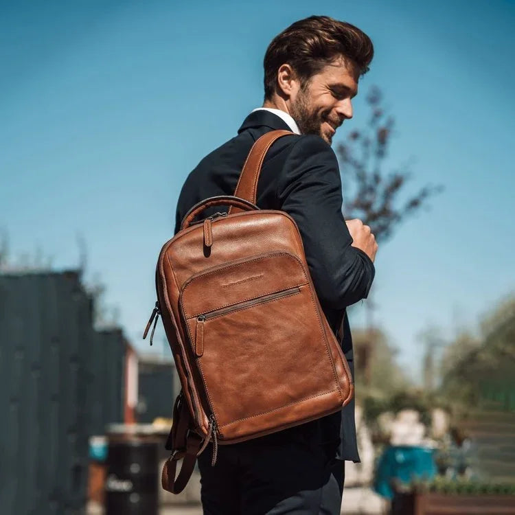 Leder Rucksack - The Chesterfield Brand Tokyo Cognac