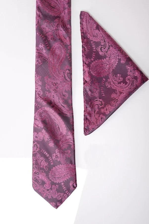 Marc Darcy Gentleman’s Set Berry Paisley Krawatte