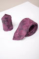 Zestaw Marc Darcy Gentleman Berry Paisley – krawat i poszetka