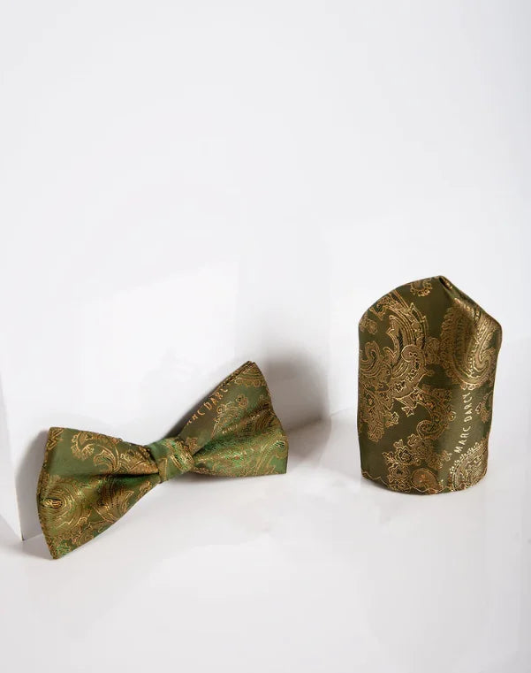 Marc Darcy Gentlemens Set Tan Paisley Fliege
