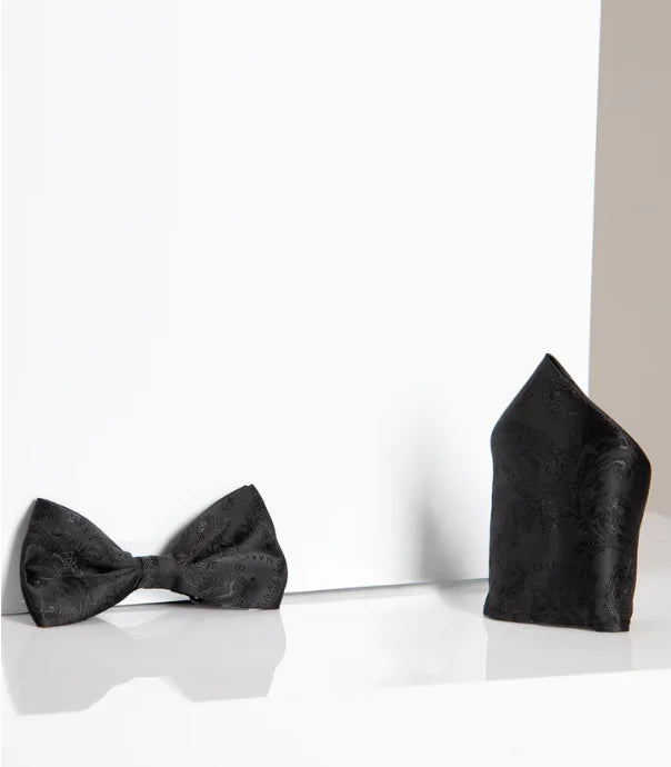 Marc Darcy Herren - Set Black Paisley Fliege