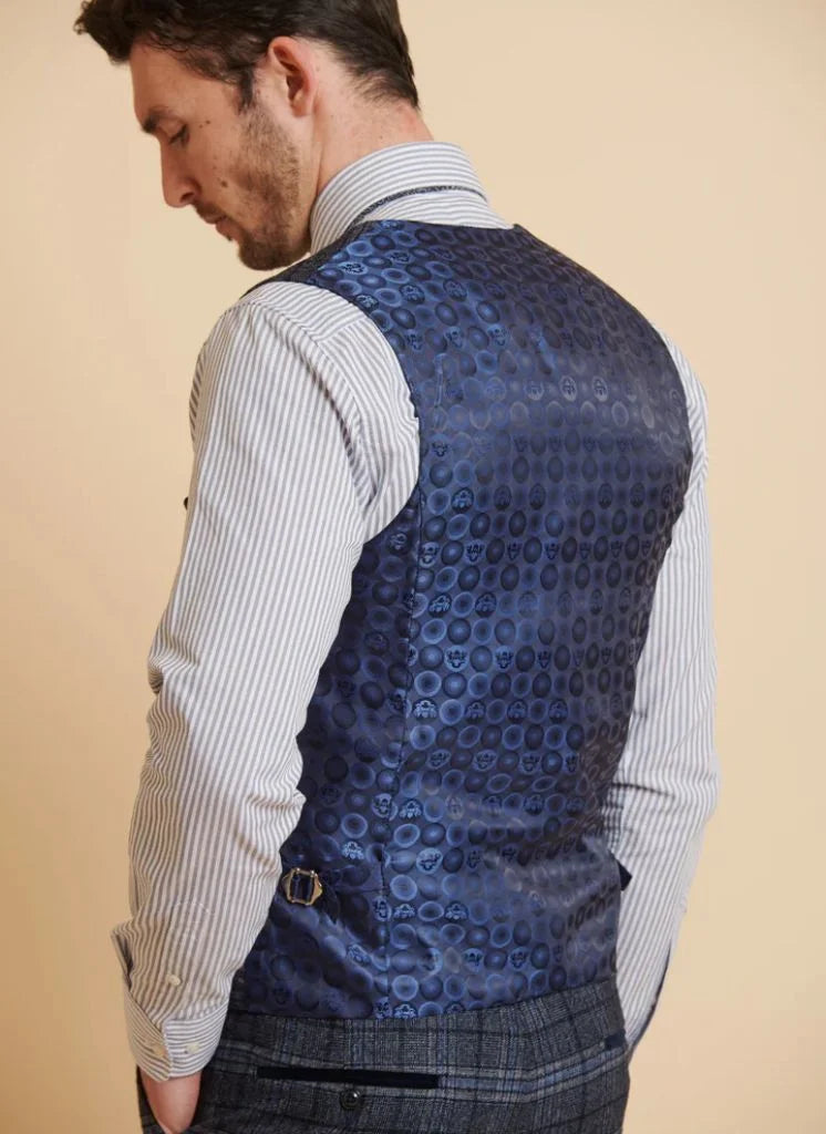 Marc Darcy - Weste Check Andy Blue