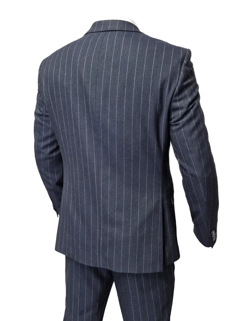 Marineblau gestreiftes Herrenanzug - Cavani Invincible Suit
