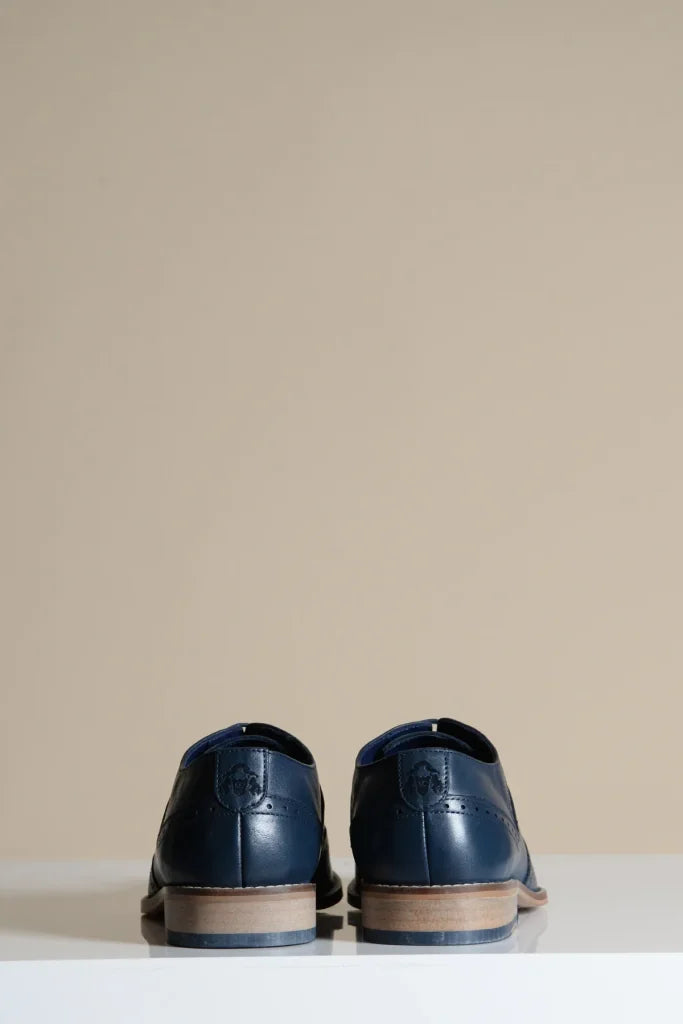 Marineblaue Lederschuhe Marc Darcy Dawson - Wingtip Brogue