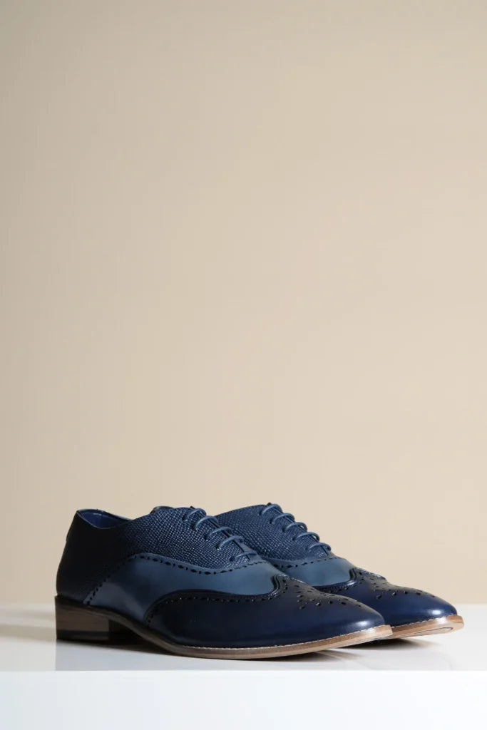 Marineblaue Lederschuhe Marc Darcy Ryan - Wingtip Brogue