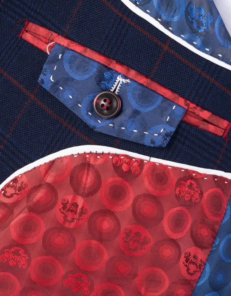 Marineblauer 3 - teiliger Herrenanzug - Edison Redline