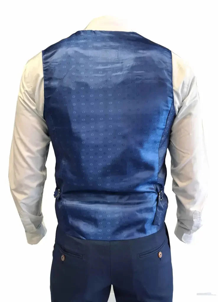 Marineblauer Anzug - Max königsblauer 3 - teiliger Anzug