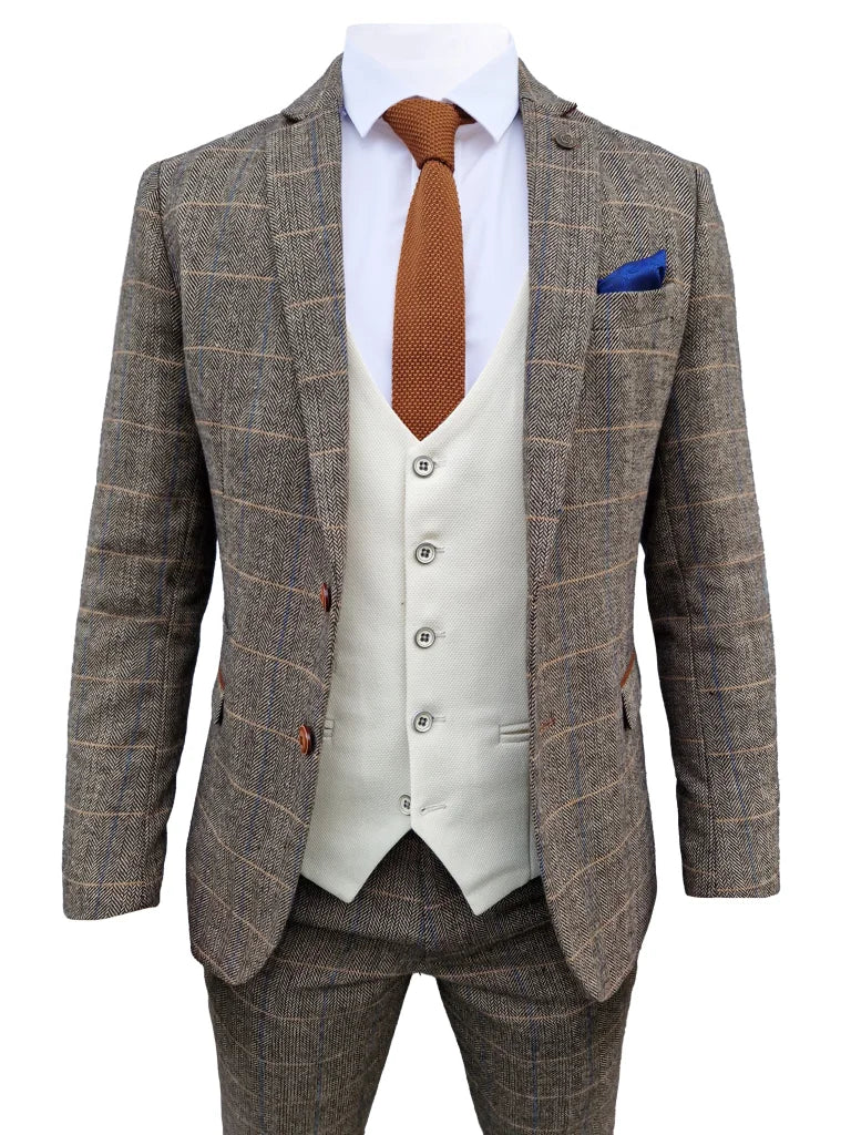 Mix and Match - 3 - teiliger Herrenanzug Herringbone