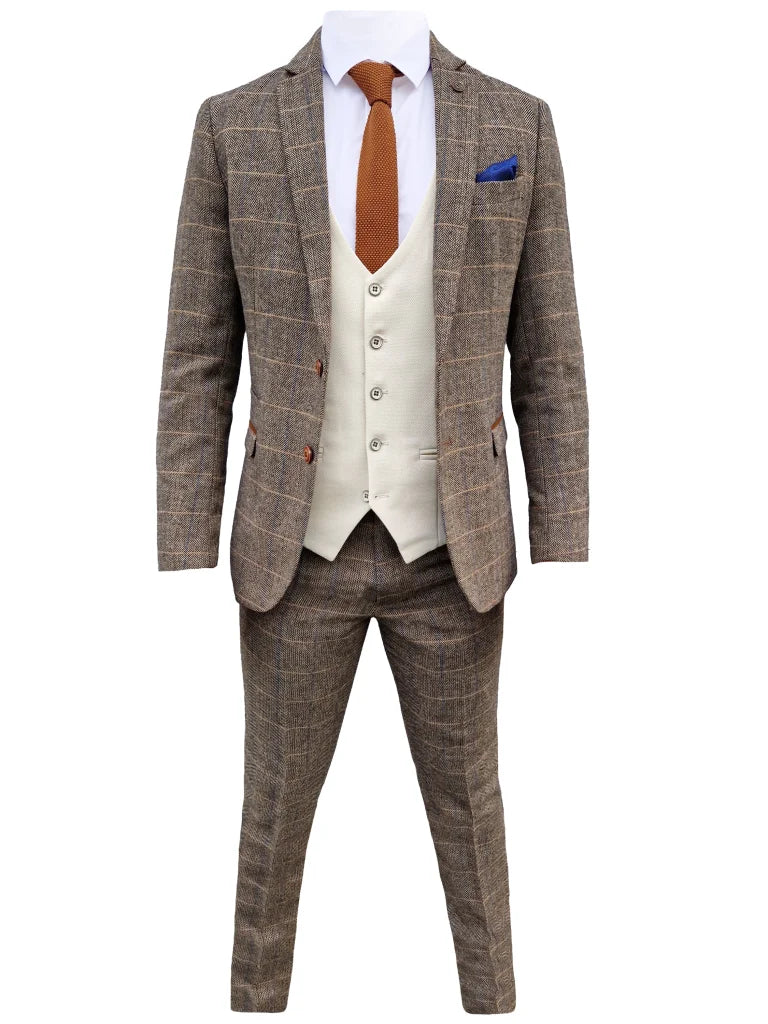 Mix and Match - 3 - teiliger Herrenanzug Herringbone