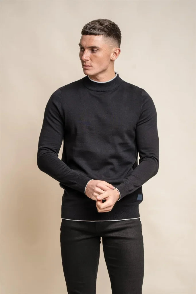 Rio Navy - Rollkragenpullover für Herren - Cavani - Black