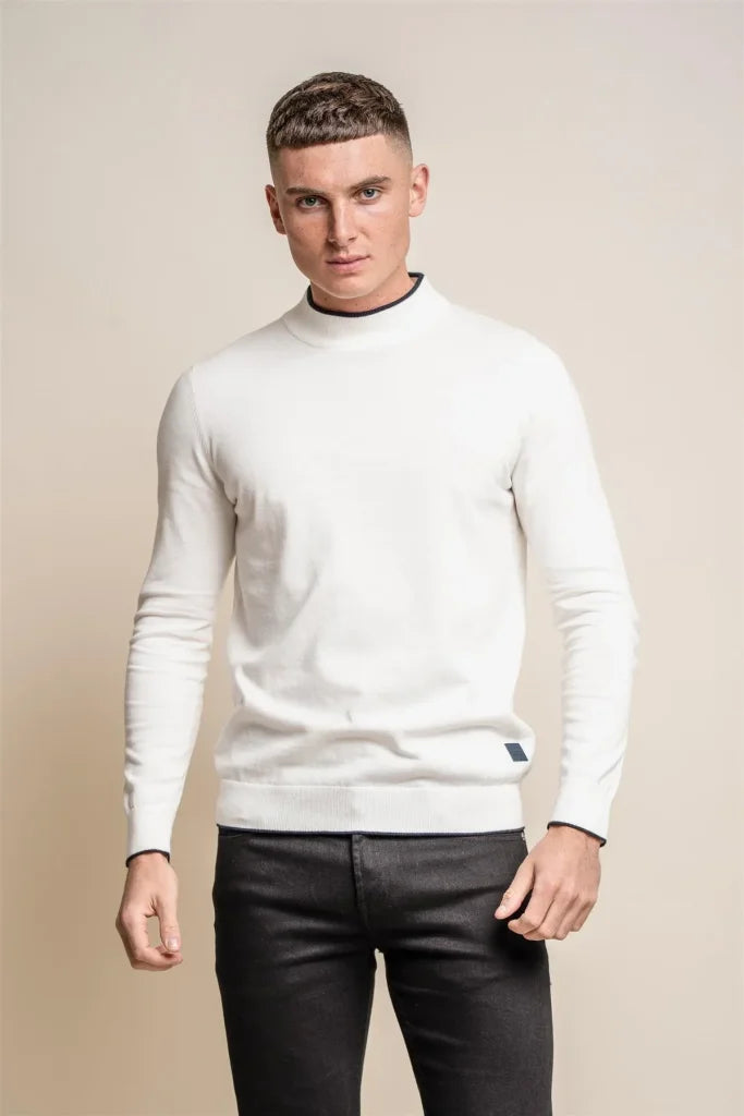 Rio Navy - Rollkragenpullover für Herren - Cavani - Ecru