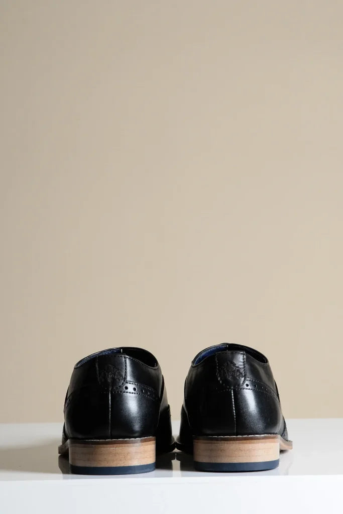 Schwarze Lederschuhe Marc Darcy Dawson - Wingtip Brogue
